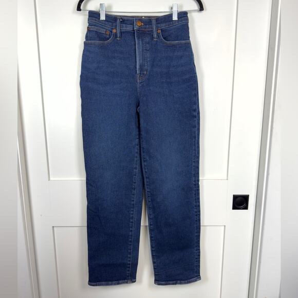 Madewell THE PERFECT VINTAGE STRAIGHT Dark Wash High Waist Jeans Size 26 - Picture 1 of 11